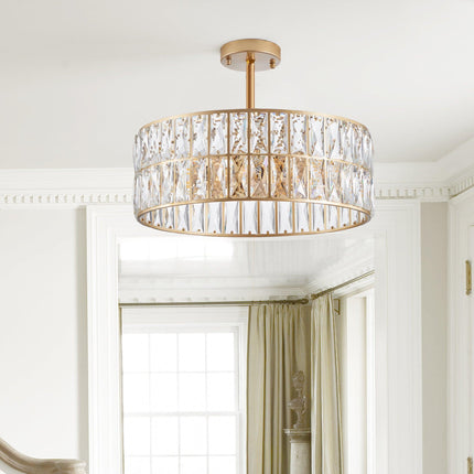 Aurelia Elegant Crystal Drum chandelier Chandeliers TriadCommerceInc   