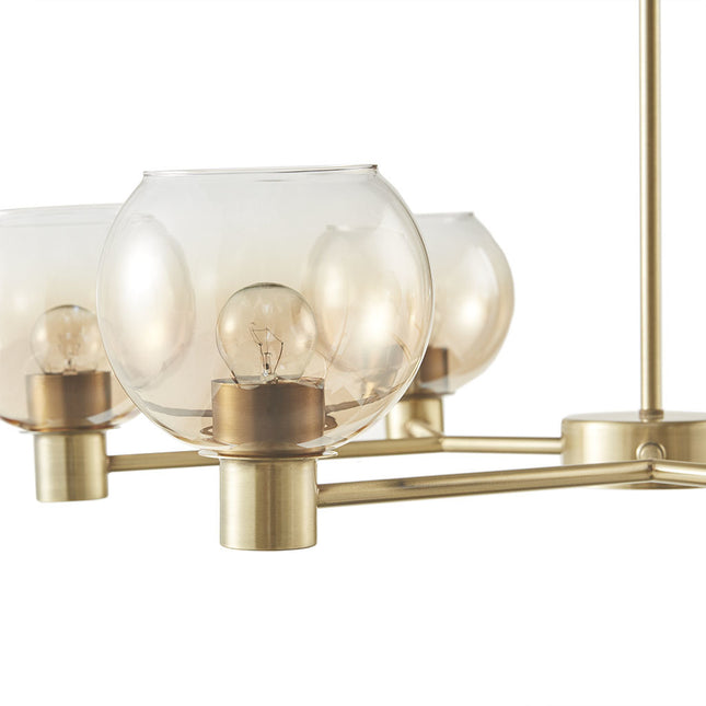 Brielle Ombre Glass Globe Chandelier in Antique Brass Chandeliers TriadCommerceInc   