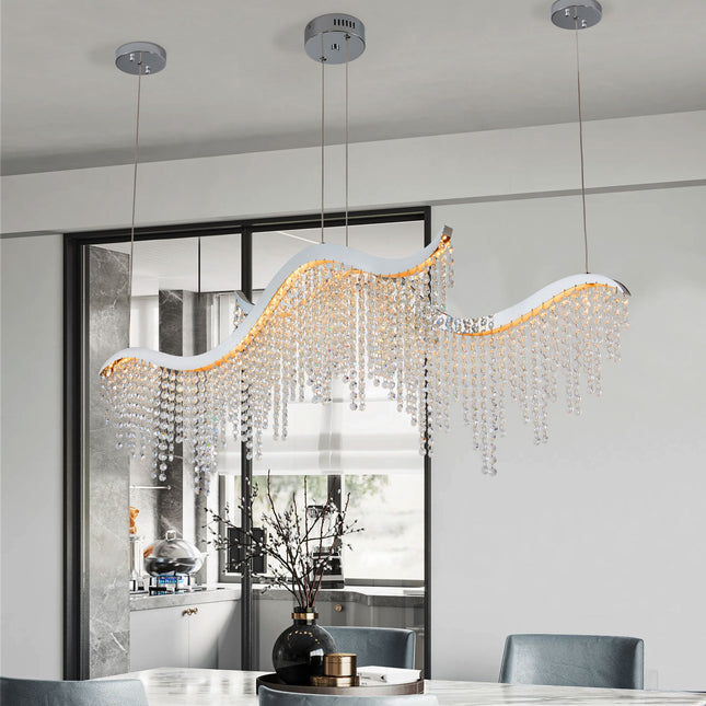 Viera Crystal Wave Chandelier  TriadCommerceInc   