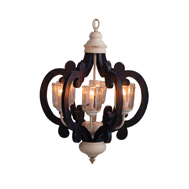 6-Light Farmhouse Wood Chandelier - Natural Pendant Light Fixture Chandeliers TriadCommerceInc