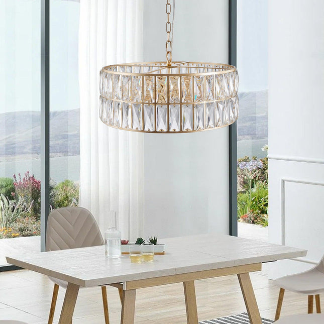 Aurelia Elegant Crystal Drum chandelier Chandeliers TriadCommerceInc as Pic  