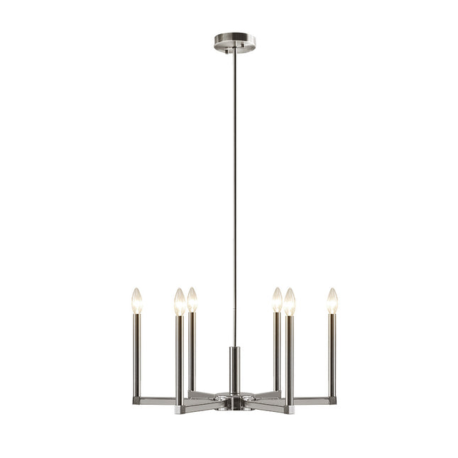 Rivella Polished Nickel Candelabra Chandelier Chandeliers TriadCommerceInc   