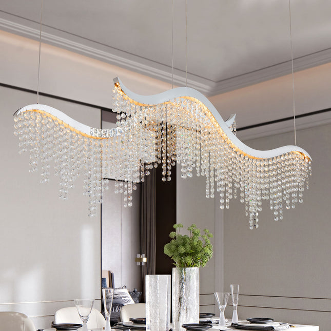 Viera Crystal Wave Chandelier  TriadCommerceInc   