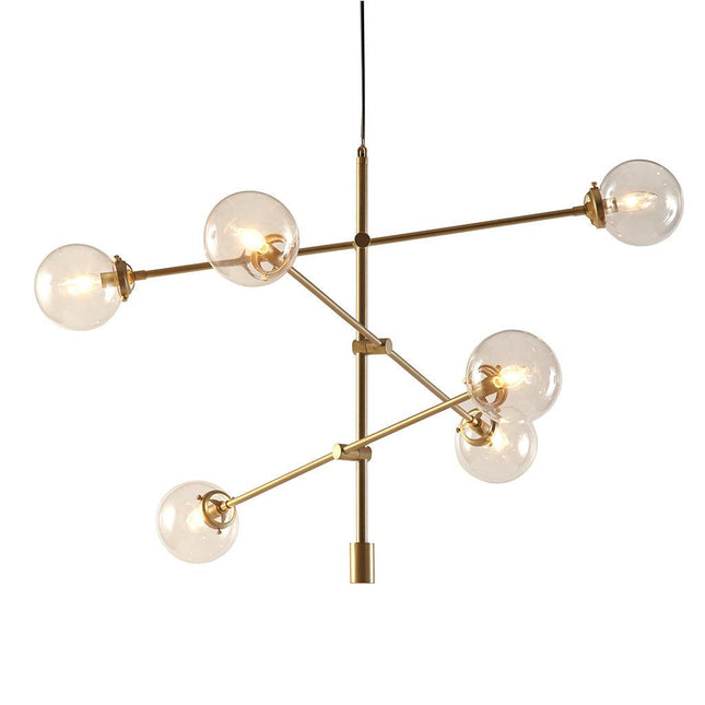 Cyrus 6-Globe Light Architectural Metal Gold Chandelier Chandeliers TriadCommerceInc   