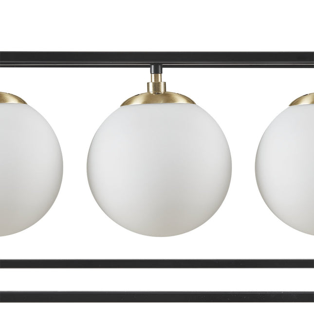 Helena 6-Light Frosted Glass Globe Linear Chandelier Chandeliers TriadCommerceInc   