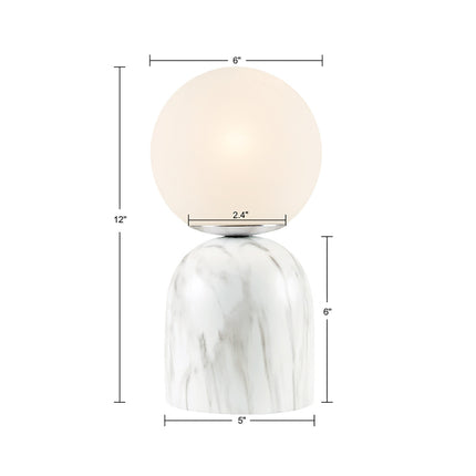 Frosted Glass Globe Resin Table Lamp Table Lamps [TriadCommerceInc]   