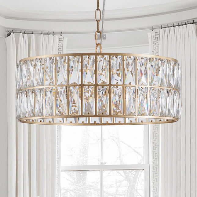 Aurelia Elegant Crystal Drum chandelier Chandeliers TriadCommerceInc   