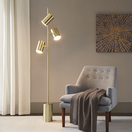 Gold Metal Tri-Light Lamp Floor Lamps TriadCommerceInc   