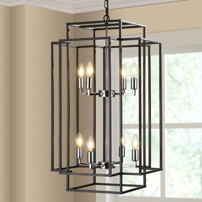 Stellar 8-Light Industrial Farmhouse Lantern Pendant Pendant Lights TriadCommerceInc as Pic  