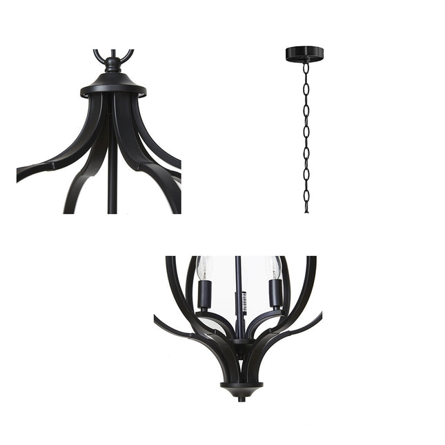 Adelaide Matte Black Iron Lantern Chandelier Chandeliers TriadCommerceInc   