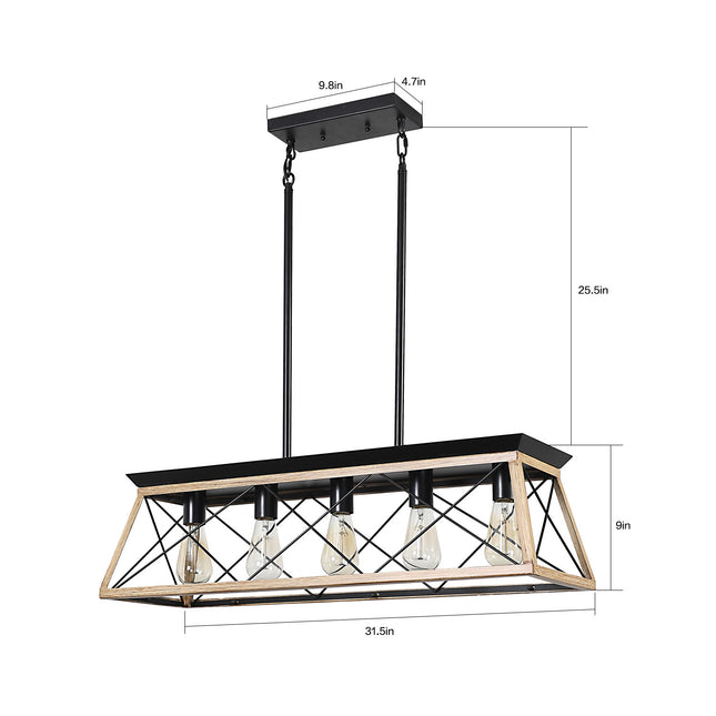 Aurelia Oak & Iron Farmhouse Chandelier Chandeliers TriadCommerceInc   