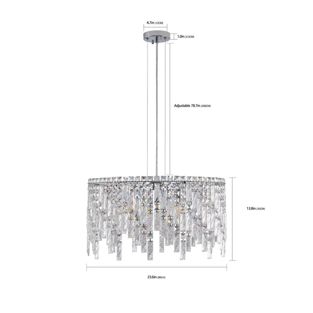 Luxurious Round Silver Crystal Chandelier Chandeliers TriadCommerceInc   