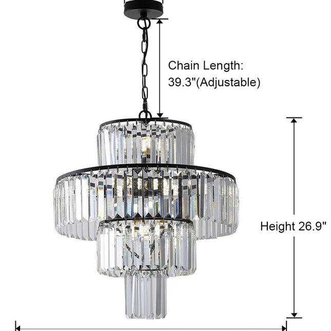 Clarisse Black K9 Crystal Chandelier Chandeliers TriadCommerceInc   