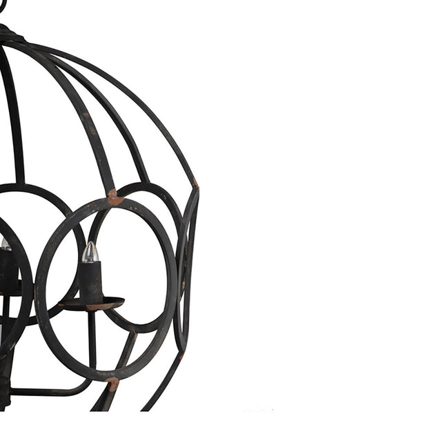 Malin Matte Black Iron Orb Chandelier Chandeliers TriadCommerceInc   