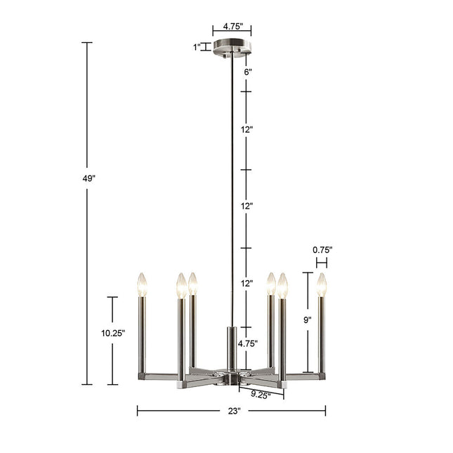 Rivella Polished Nickel Candelabra Chandelier Chandeliers TriadCommerceInc   