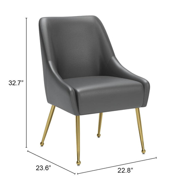 Maxine Dining Chair Gray & Gold Chairs TriadCommerceInc   