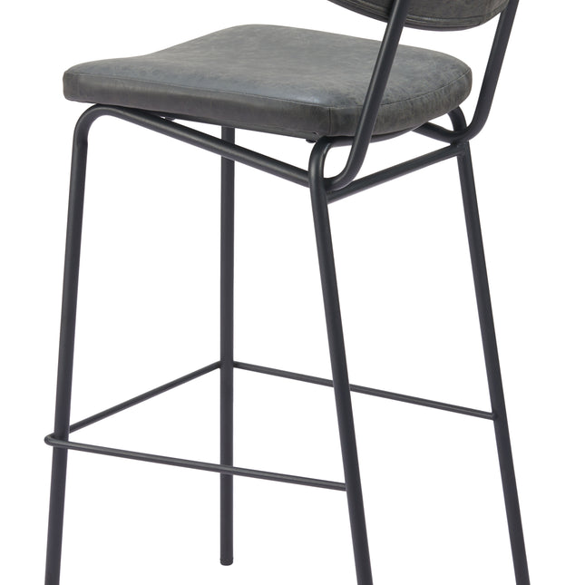 Charon Barstool (Set of 2) Vintage Black Barstools TriadCommerceInc   