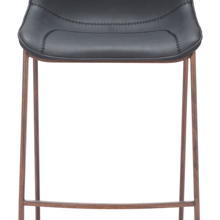 Magnus Barstool (Set of 2) Black & Walnut Barstools TriadCommerceInc   