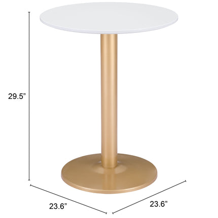 Alto Bistro Table White & Gold Tables TriadCommerceInc   