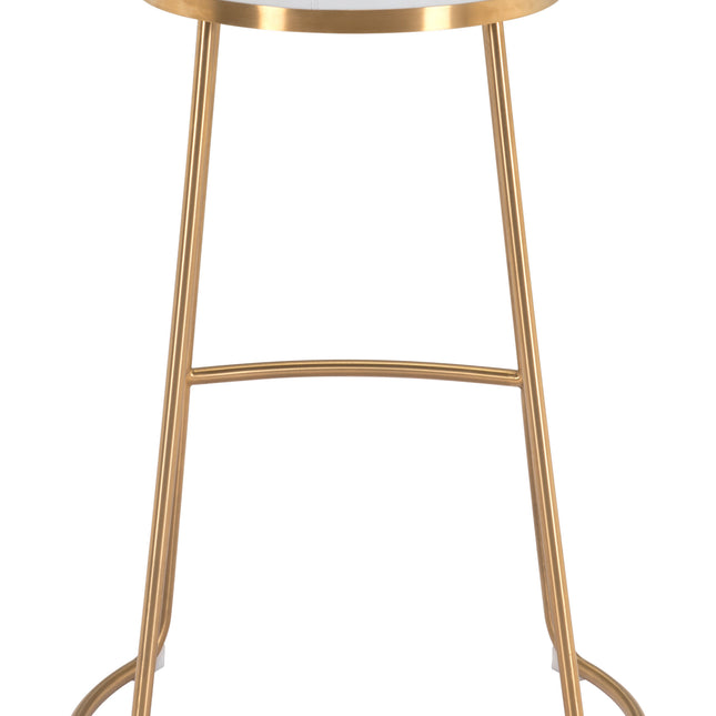 Bree Barstool (Set of 2) White & Gold Barstools TriadCommerceInc   