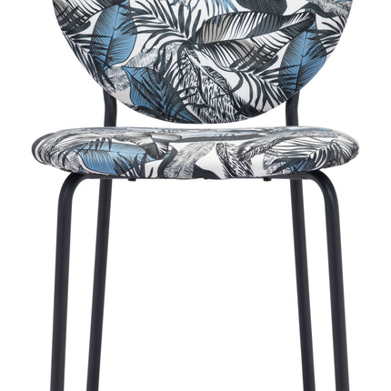 Clyde Dining Chair (Set of 2) Leaf Print & Black Chairs TriadCommerceInc   