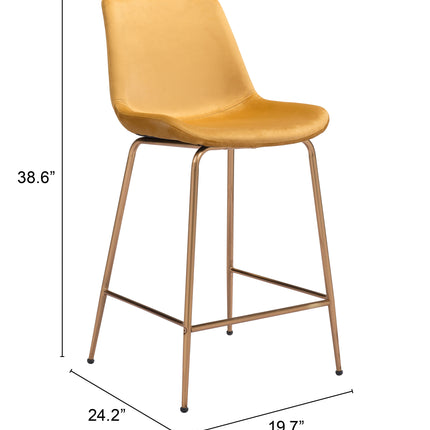 Tony Counter Stool Yellow & Gold Counter Stools TriadCommerceInc   