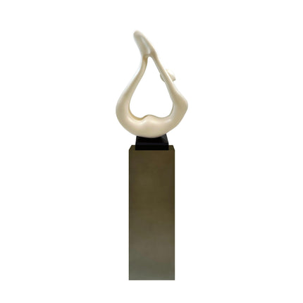 Yoga White Sculpture - Gray Base Sculpture TriadCommerceInc   