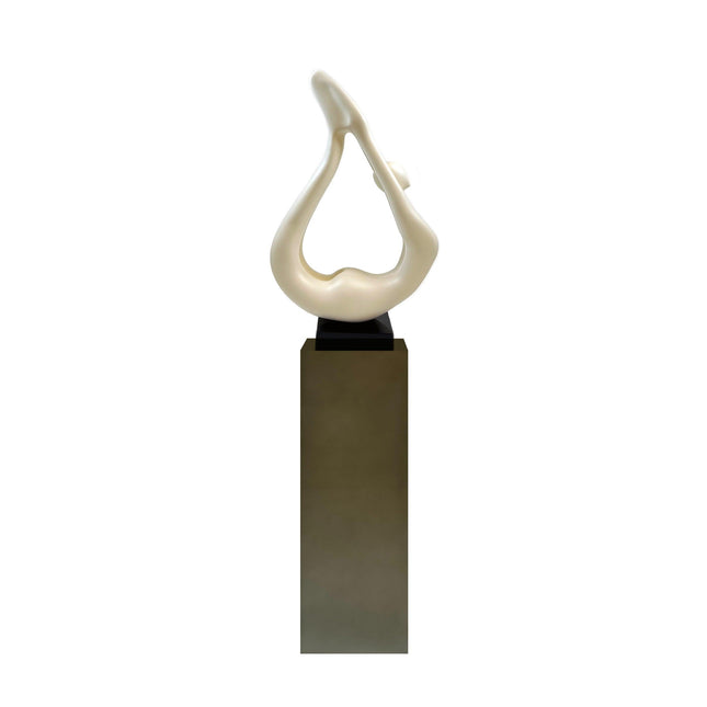 Yoga White Sculpture - Gray Base Sculpture TriadCommerceInc   