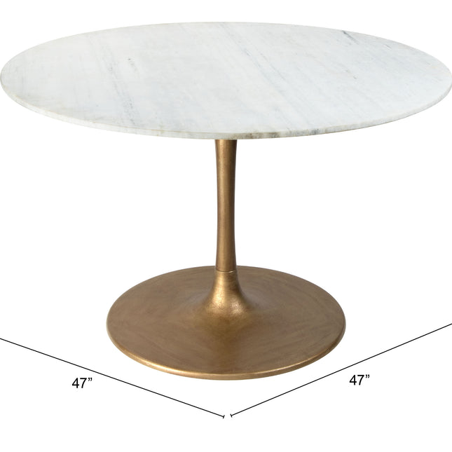 Ithaca Dining Table White & Gold Tables TriadCommerceInc   