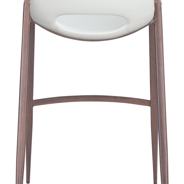 Desi Barstool (Set of 2) White & Walnut Barstools TriadCommerceInc   