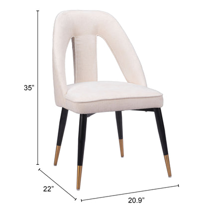 Artus Dining Chair Ivory Chairs [TriadCommerceInc]   
