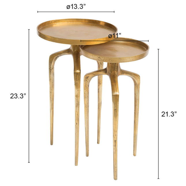 Como Accent Table Set (2-Piece) Antique Gold Side Tables TriadCommerceInc   