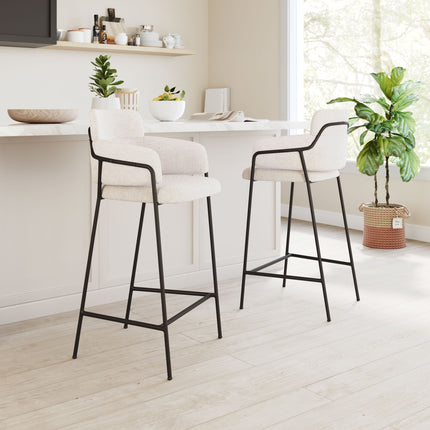 Marcel Barstool (Set of 2) Cream Barstools TriadCommerceInc   