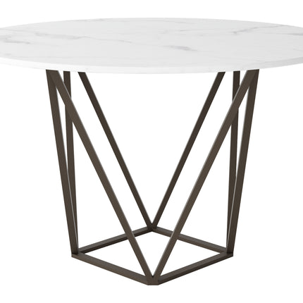 Tintern Dining Table White & Antique Bronze Tables TriadCommerceInc   