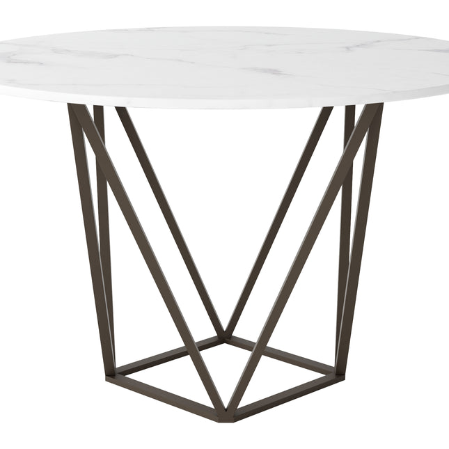 Tintern Dining Table White & Antique Bronze Tables TriadCommerceInc   