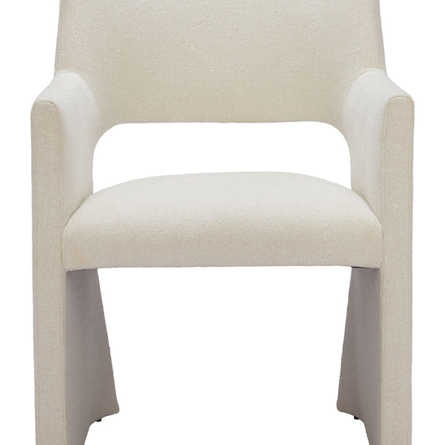 Minet Dining Chair Linen White Chairs TriadCommerceInc   