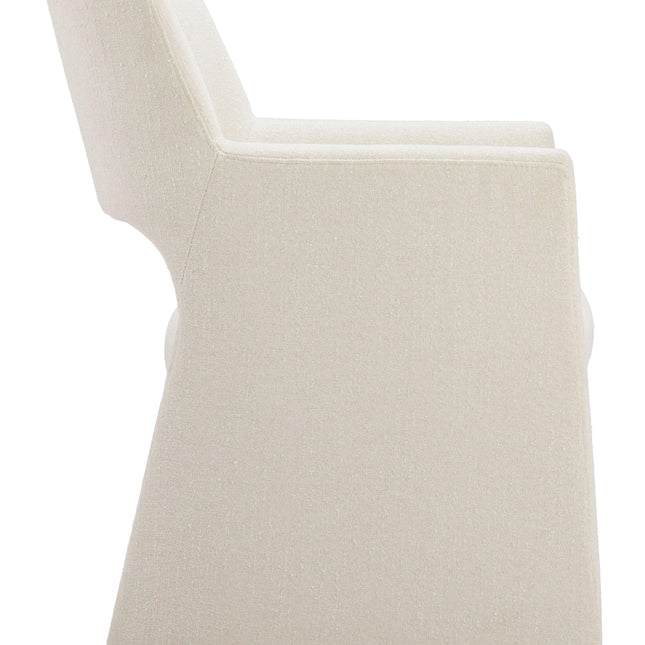 Minet Dining Chair Linen White Chairs TriadCommerceInc   