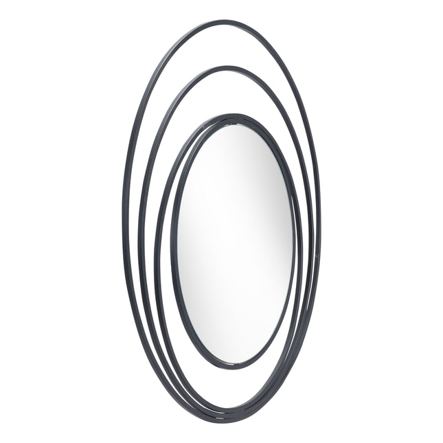 Luna Round Mirror Black Mirrors [TriadCommerceInc]   