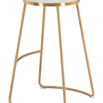 Bree Barstool (Set of 2) White & Gold Barstools TriadCommerceInc   