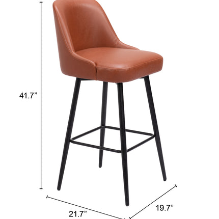 Keppel Swivel Barstool Brown Barstools TriadCommerceInc   