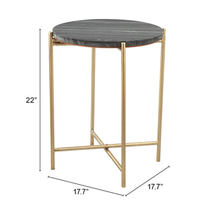 David Side Table Gray & Gold Side Tables TriadCommerceInc   