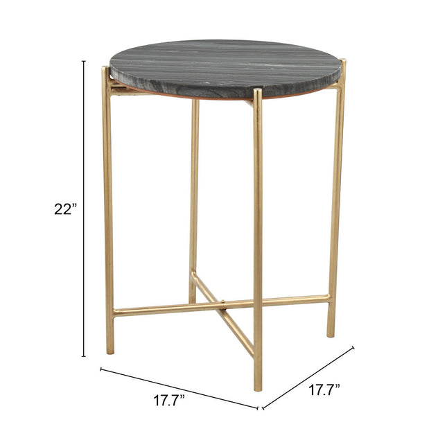 David Side Table Gray & Gold Side Tables TriadCommerceInc   