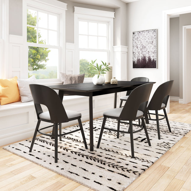 Iago Dining Chair (Set of 2) Gray & Black Chairs TriadCommerceInc   