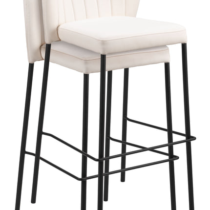 Linz Barstool (Set of 2) Cream Barstools TriadCommerceInc   