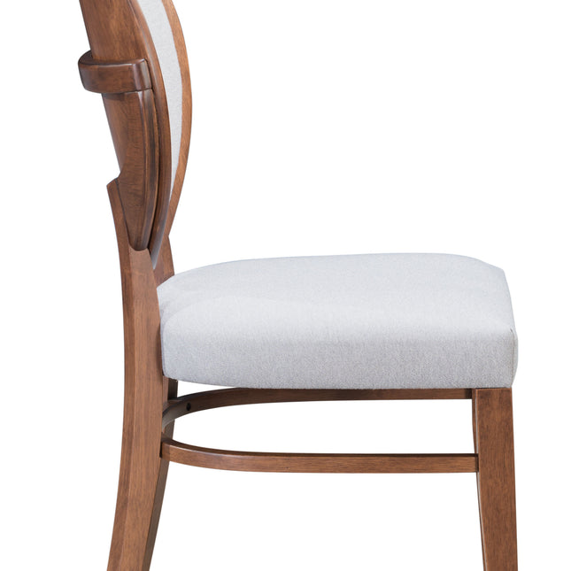 Regents Dining Chair (Set of 2) Walnut & Light Gray Chairs TriadCommerceInc   