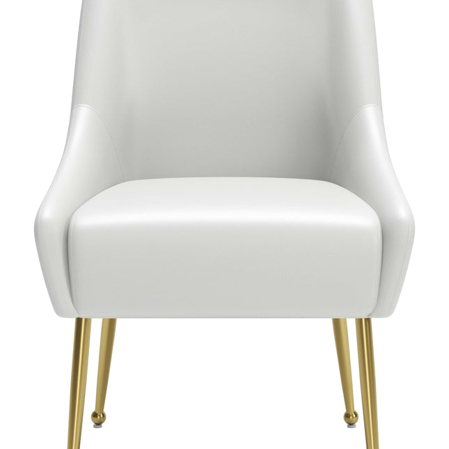 Maxine Dining Chair White & Gold Chairs TriadCommerceInc   