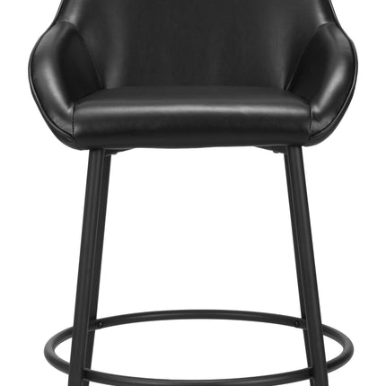 Vila Counter Stool (Set of 2) Black Counter Stools [TriadCommerceInc]   