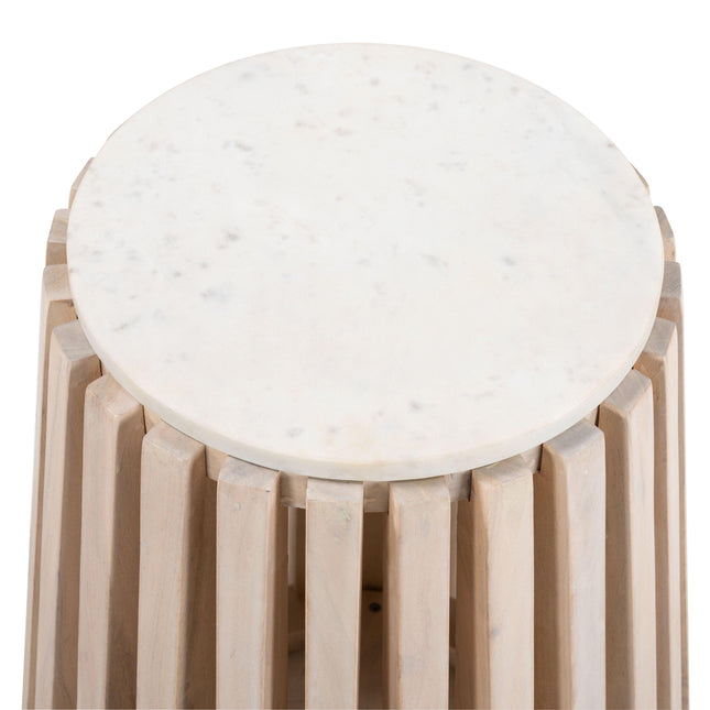 Cyprus Side Table White & Natural Side Tables TriadCommerceInc   