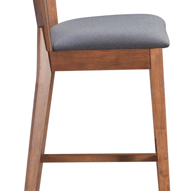 Ambrose Barstool (Set of 2) Walnut & Dark Gray Barstools TriadCommerceInc   