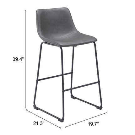 Smart Barstool (Set of 2) Charcoal Barstools [TriadCommerceInc]   